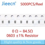 Jieecn 5000개 0603 F 1% SMD 저항기 0R-84.5R 1/10W 0 1R 1.1 4.99R 9.76R 10R 20R 30R 42R 51R 62R 68R 75R 8 : 분당플렉스62