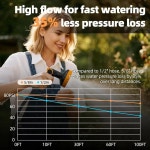 접이식 정원 호스 릴 5/8 x100피트, 10개의 패턴 노즐이 있는 자동 릴, 모든 벽 장착 및 180도 회전 Gray 1/2 x33 ft : 아메르하임