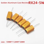 5PCS RX24-5W 골든 알루미늄 케이스 저항기 0.1R 0.2R 0.5R 1R 2R 3R 4R 5R 6R 10R 20R 40R 60R 100R 220R 1K 3K 33K100 : 분당플렉스62