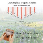 칼림바 피아노 휴대용 17/21 키 음비라 핑거 조정 망치 포함 공부 지도 악기 생일 17keys : 파인트무역