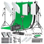 8.5X10피트 배경 스탠드 5개의 삼각대 3개의 컬러 화면 85W LED 전구가 있는 : 글로벌퓨처픽