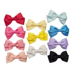 골지 파스텔 리본 양갈래 집게핀 (4+1) : 동그리 리본