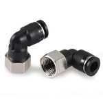 PLF 공압 퀵 커넥터 PU 기관 호스 6 12mm 내부 나사형 L자형 엘보우 구리 조인트 18 38 12 14 PLF8-02 10-03 : 제스105