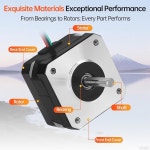 Nema 17 스테퍼 모터 2상 고토크 바이폴라 3D 프린터 DIY 로봇 CNC 머신용 5팩 : 트레이드하임