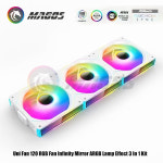 Infinity Mirror Uni Fan 3 in 1 키트 ARGB 조명 효 Forword 역방향 블레이드 PC 게이머 캐비닛 수냉식 무음 음소거 라디에이터 : 판다... 
