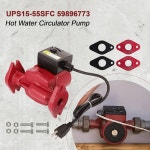 야이네탄 59896773 UPS15-55SFC 순환 펌프 1/12 115V 60Hz 3단 속도 58/77/87W 온수 재순환 하이드로닉 복사층 가정용 시스템... 