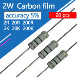 20pcs 2W 5% 탄소 필름 저항기 0.2R 2R 20R 200R 2K 20K 200K 2 20 200 R K 옴 : 제스105