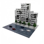 Mycity 1 144, 1 100 규모의 도시 장면, 수작업 장면 도로, 파괴된 건물과 1/144 : 유니크업업