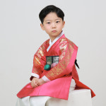 H5721 클래식 레드 금박 동달이 남자 아기 고급 남아한복(1-8세) : 한설한복