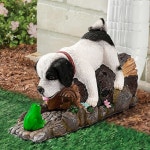 노에그러스 퍼니 독 거터 다운스팟 익스텐더 동상, 정원 동물 장식 확장, 스플래시 블록, 수지, 야외 조각, 다이버터 레인이 3 x4... 