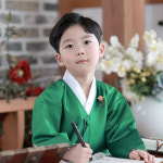 H5722 초록마고자 아동 남자 아기 고급 돌 남아한복(1-8세) : 한설한복