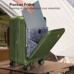 조이웨이 러기지 세트, 앞주머니가 있는 5피스, 확장형 탑 오프닝 휠과 TSA 장치가 캐리어에 담긴 PC 하드사이드 캐리 다크 그린 : 픽앤조이네