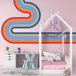 65인치 x 116인치 대형 탈착식 보호 도로 벽 장식 - 들을 위한 컬러풀한 자가 접착 파스텔 스티커, 필 앤 스틱 거대한 데칼 벽지 (A) A : 준샵.