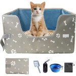 고양이용 이동식 화장실, 높은 측면이 있는 휴대용 화장실 키트, 낮은 입구 접이식 스쿱 볼 포함, 방수 : 이노커머스샵