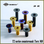 TAIMEILI 1pcs 티타늄 합금 접시 머리 나사 T2 시리즈 Torx m8x20-45mm 자전거 수정 나사 : 골든102
