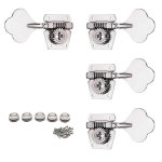 FXJXB 23 1 베이스 튜너 (3R+1L) 오픈 기어 베이스 튜닝 페그 머신 헤드 교체, 일렉트릭 재즈 / 프리시전 베이스 크롬 교체 : 딜리고박스