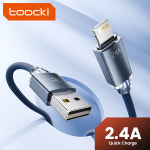 Toocki 2.4A USB 케이블-iP iPhone 11 12 PD 20W 고속 충전 USB 와이어 iPhone 13 14 X Pro Max Crystal 480Mbps 데이터 : 제스104