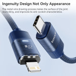 Toocki PD 27W Magetic 케이블 iPhone 14 13 12 11 Pro Max XR XS 8 7 Type C-조명 iPhone 용 고속 충전 케이블 데이터 와이어 : 제스104