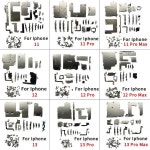 완전한 전체 나사 세트 금속 내부 브래킷 교체 부품 IPhone 11 12 13 14 Pro Max Mini 14 Plus 용 실드 플레이트 커버 : 제스104