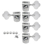 FXJXB 22 1 베이스 튜너(오른쪽 + 왼쪽 4개) 오픈 기어 베이스 튜닝... 헤드, 일렉트릭 재즈 / 프리시전 베이스 기타 - 크롬(4R+1L) : 딜리고박스