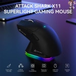 어택 샤크 X11/X11SE 화이트 무선 마우스 트라이 모드 연결 2.4GHz/유선/블루투스 PAW3311 22KDPI 400IPS RGB PC 게이밍 : 설악소소온