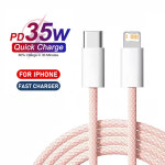 아이폰 13 14 Pro Max 11 12 mini X XR XS Max 7 8 Plus용 1m 2mPD 브레이디드 35W 고속 충전 케이블 USB-C 데이터 케이블 : 제스104