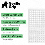 GORILLA GRIP 특허받은 스퀘어 샤워실 매트, 흡착 컵과 배수 구멍이 있는 스탠드업 샤워용 소형 욕조 바닥 세탁기 세탁, 발에 부드러움... 