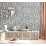 HAOKHOME 그레이 필 앤 스틱 벽지 보호 모던 도트 벽지 탈착식 침실 욕실 그레이 / 화이트 페이퍼 17.3인치 x 9.8피트 Caramel/White... 