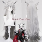 게임 Arknights Lappland Decadenza 코스프레 가발 헤어 Offwhite 긴 머리 Hallowen Play Role Prop : 응봉소소온