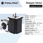 FONLAND Leadshine 57HS13 NEMA 23 4A 길이 76mm 샤프트 6 35mm용 2상 스테퍼 모터 : 카네루
