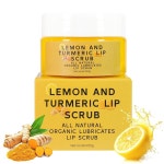 여성용 강황 립 스크럽, 건조한 입술용 슈가 입술 각질 제거제 스크럽 및 보습제, 어두운 립밤 : 바쿠간LAB