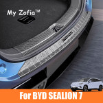 호환 BYD Sealion 7 SeaLion 07 EV 2024 2025 2026 자동차 스타일링... ABS 탄소 섬유 문턱 스트립 뒷문 안티 킥 액세서리 : golden101