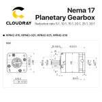 Cloudray 유성 기어 모터 감속기 비율 개방형 폐쇄 루프 모터용 51 101 151 201 251301 5mm 입력 Nema17 : 골든109