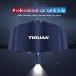 완전 자동 접이식 우산 LED 뼈 방풍 2007 양산 이중 MK1 양우산 Tiguan BLACK : 테라 트레이드
