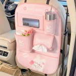 자동차 킥매트 캐릭터 차량용 멀티 수납 포켓 카시트 뒷좌석 시트커버 : 오밍토피아