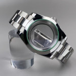 호환 NH35NH36NH38 무브먼트 용 36mm39mm 실버 시계 케이스 그린 켓 사파이어 시계 수정 액세서리 : 골든106