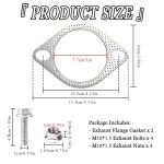 oem#120-06310-0002, 트럭용 3인치 대체합니다 플랜지 + 배기 볼트, 4pcs 매니폴드 개스킷이 2볼트 액세서리(3인치)를 2pcs 키트, 자동차... 