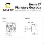 Cloudray 유성 기어 모터 감속기 비율 개방형 폐쇄 루프 모터용 51 101 151 201 251301 5mm 입력 Nema17 : 골든109