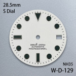 호환 28.5mm S 로고 서브 다이얼 NH35NH364R7S 일본 무브먼트 블랙화이트 시계 수정 액세서리 : 골든106