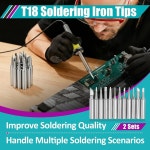 Hakko FX-600 FX8801 FX-888D FX-888 기타 납땜 스테이션과 호환되는 T18 시리즈 교체 철 팁 2세트 : 로마몰 romamall