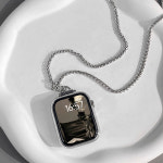 호환 워치 밴드 시리즈 11 10 8 7 SE 6 5 4 3용 목걸이 메탈 스트랩 아이워치 시리즈 49mm 41mm 45 40 44mm 38 42 넥클리스 밴드 : 골든104