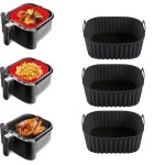 재사용 가능한 에어프라이어 트레이 라이너 실리콘 베이킹 오븐 치킨 액세서리 논스틱 피자 2PCS : 득템루트