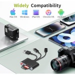 올림푸스 후지필름용 XD 카드 리더, 17 /16 /15 /14 /13 /12 Android PC용 /USB-A /USB C가 포함된 3-in-1 XD 픽처 카드 어댑터, SD... 