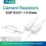 시멘트 저항기 RX27 100K 22 33 47 56 100 620 750 820 910 RX27 2R 5W 20PC : 베리타스랩