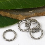embroidery stretch hoop ring티베트 실버 색상 원형 프레임 양면 하트 DIY 쥬얼리 제작 용품 H2633 50 개 14mm : 픽바이어