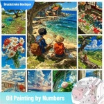 유화그리기세트 DIY 디지털 유화 세트 여가 시간 컬러풀 핸드페인팅 성인 선물 벽 장식에 적합 : kickoff