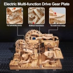 로스벤코 원목 대리석 전동식 전동식, 런 브레인 티저 퍼즐 빌딩 장난감, 46개의 블록과 23개의 구슬, 성인과 어린이가 함께 만들 수 있는 3D... 