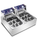 누들 쿠커 상업용 전기 이중 실린더 다기능 조리기 데스크탑 스낵 마라 아이언 머신 : 누베노