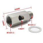 NPT 오일 압력 센서 티 1/8-NPT 어댑터, 터보 공급 피드 라인 게이지, M16X1.5 : DH종합상사