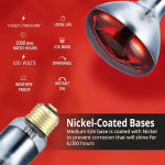 BONGBADA 석영 유리 방수 및 방폭 E26 E27 빨간색 R40 적외선 열 램프 농장 램프 100W 150W 200W 250W 275W : 제스106